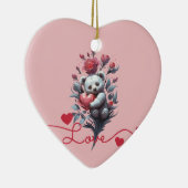 Valentinstag mit reichem Teddybär Keramik Ornament (Rechts)