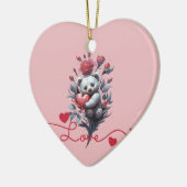 Valentinstag mit reichem Teddybär Keramik Ornament (Links)