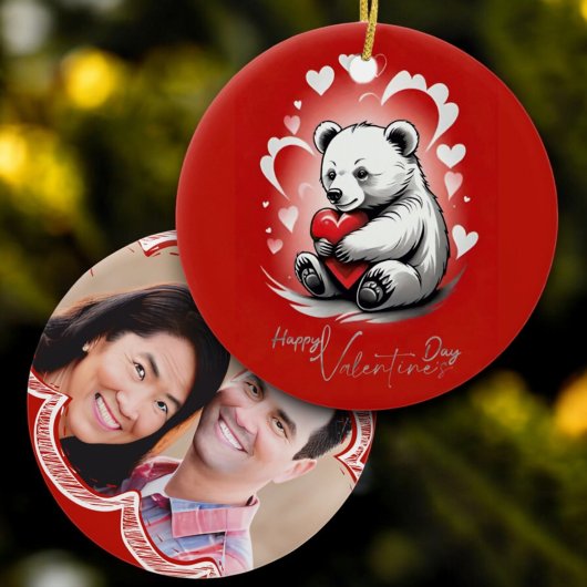 Valentinstag mit reichem Teddybär Keramik Ornament