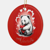 Valentinstag mit reichem Teddybär Keramik Ornament (Links)