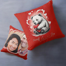 Valentinstag mit reichem Teddybär Kissen