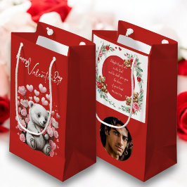 Valentinstag mit reichem Teddybär Kleine Geschenktüte