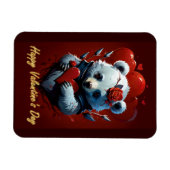 Valentinstag mit reichem Teddybär Magnet (Horizontal)