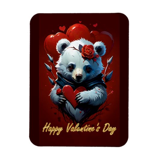 Valentinstag mit reichem Teddybär Magnet (Vertikal)