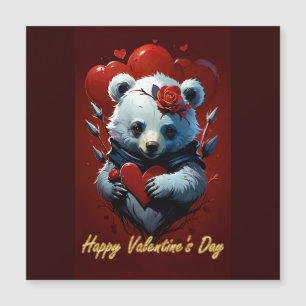 Valentinstag mit reichem Teddybär Magnetkarte