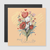Valentinstag mit reichem Teddybär Magnetkarte (Vorne/Hinten)