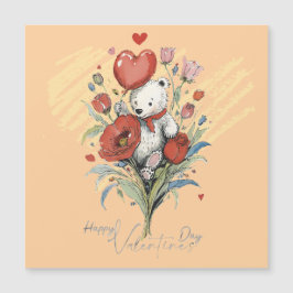 Valentinstag mit reichem Teddybär Magnetkarte