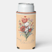 Valentinstag mit reichem Teddybär Selters Dosenkühler (Seltzer Vorderseite)