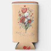 Valentinstag mit reichem Teddybär Selters Dosenkühler (Vorderseite)