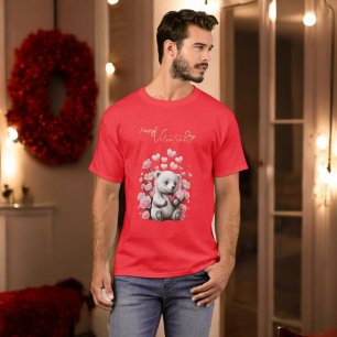 Valentinstag mit reichem Teddybär T-Shirt