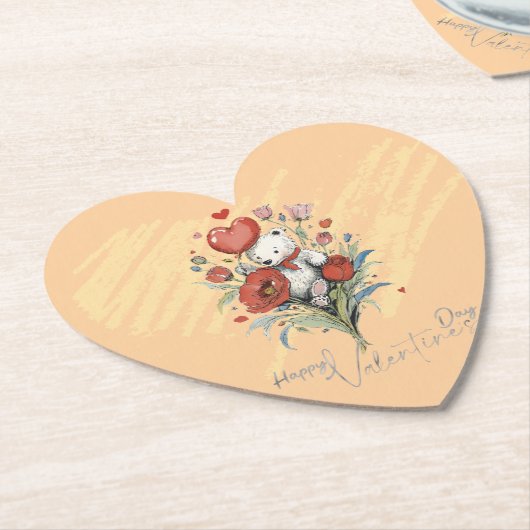 Valentinstag mit reichem Teddybär Untersetzer (angewinkelt)
