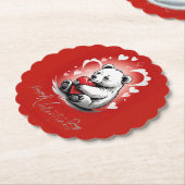 Valentinstag mit reichem Teddybär Untersetzer (angewinkelt)