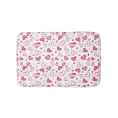 Valentinstag mit rosa Herzchen Badematte (Vorderseite)