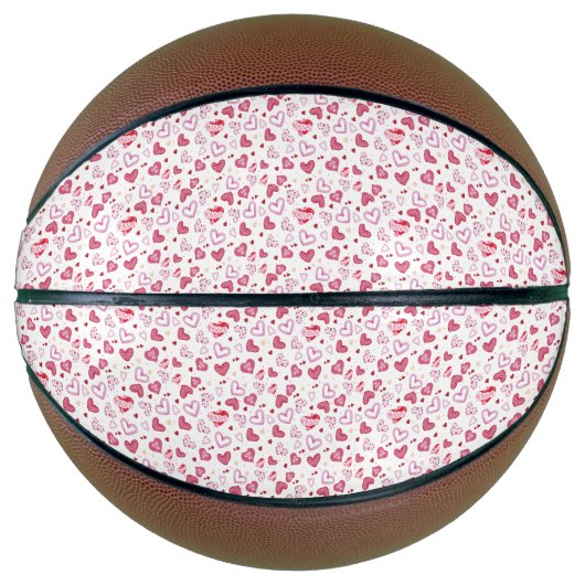 Valentinstag mit rosa Herzchen Basketball (Vorderseite)