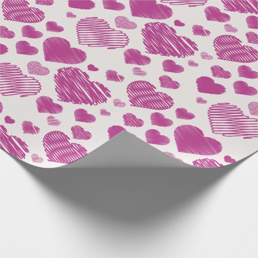 Valentinstag mit rosa Herzchen Geschenkpapier (Ecke)