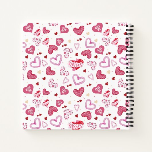 Valentinstag mit rosa Herzchen Notizblock (Rückseite)