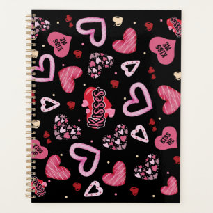 Valentinstag mit rosa Herzchen Planer