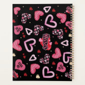 Valentinstag mit rosa Herzchen Planer (Rückseite)