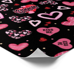 Valentinstag mit rosa Herzchen Poster