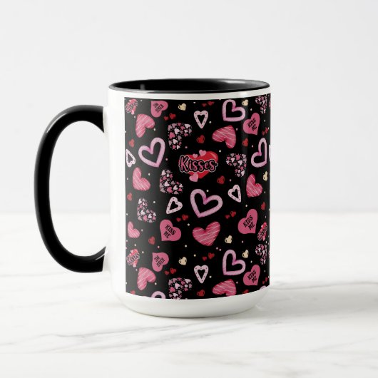 Valentinstag mit rosa Herzchen Tasse (Links)