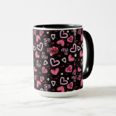 Valentinstag mit rosa Herzchen Tasse (VorderseiteRechts)