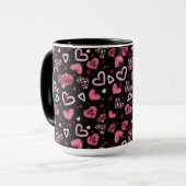 Valentinstag mit rosa Herzchen Tasse (Vorderseite Links)