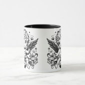 Valentinstag mit Rose und Taube Tasse (Zentrum)