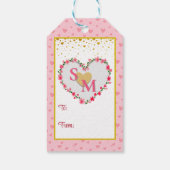 Valentinstag mit rotem Anfangs- und Goldherz Geschenkanhänger (Rückseite)