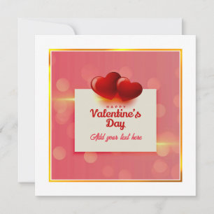 Valentinstag mit roten Herzen I Romantische Liebe Feiertagskarte