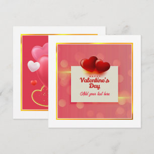 Valentinstag mit roten Herzen I Romantische Liebe Feiertagskarte