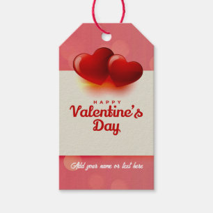 Valentinstag mit roten Herzen - Romantische Liebe Geschenkanhänger