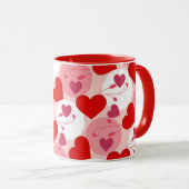 Valentinstag mit roten und rosa Herzmustern Tasse (VorderseiteRechts)