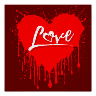 VALENTINSTAG MIT SCHMELZENDEN ROTEN HERZEN DER LIE POSTER