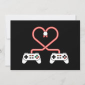 Valentinstag mit Videospielern mit Herzreglern Einladung (Vorderseite)