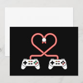 Valentinstag mit Videospielern mit Herzreglern Einladung (Vorne/Hinten)