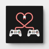 Valentinstag mit Videospielern mit Herzreglern Fotoplatte (Vorderseite)
