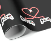 Valentinstag mit Videospielern mit Herzreglern Geschenkpapier (Rolleneckpunkt)