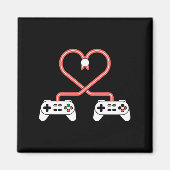 Valentinstag mit Videospielern mit Herzreglern Magnet (Vorne)