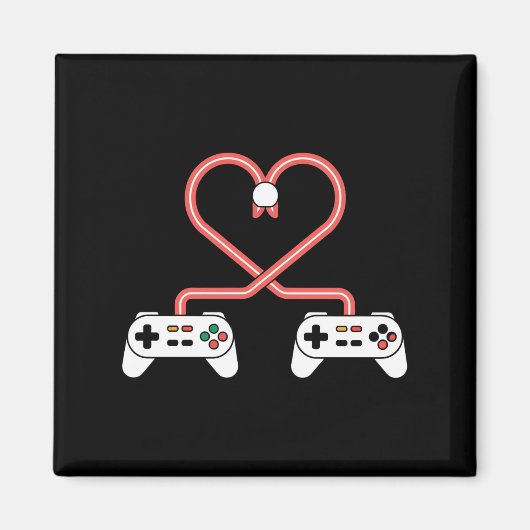 Valentinstag mit Videospielern mit Herzreglern Magnet (Vorne)