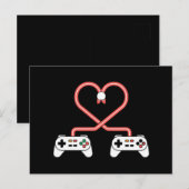 Valentinstag mit Videospielern mit Herzreglern Postkarte (Vorne/Hinten)