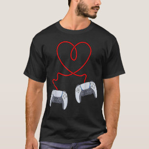 Valentinstag mit Videospielern mit Herzreglern T-Shirt