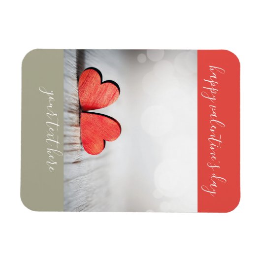 Valentinstag mit zwei Herz Magnet (Horizontal)