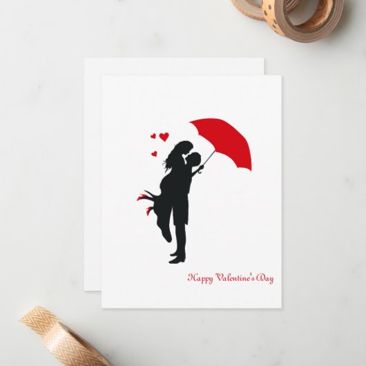 Valentinstag Mitteilungskarte (Vorderseite/Rückseite Beispiel)