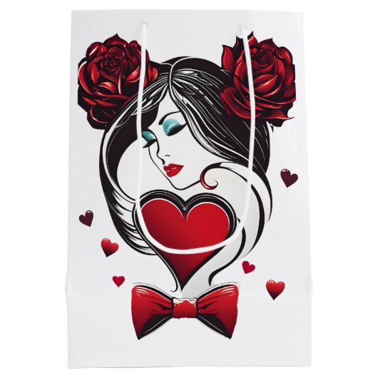 Valentinstag Mittlere Geschenktüte (Rückseite)