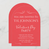 Valentinstag Moderne rosa Party Einladung (Vorne/Hinten)