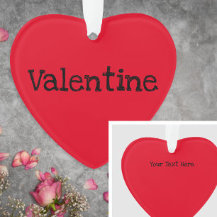 Valentinstag Moderne rote personalisierte Nachrich Ornament