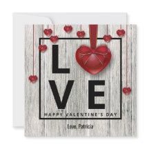 Valentinstag Moderne Rustikale Holz LIEBE Rote Her