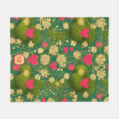 Valentinstag, Monogramm, Moos Fleecedecke (Vorderseite (Horizontal))