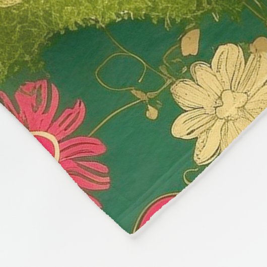 Valentinstag, Monogramm, Moos Fleecedecke (Ecke)