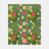 Valentinstag, Monogramm, Moos Fleecedecke (Vorderseite)